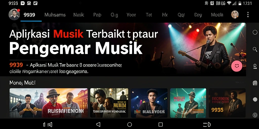 Screenshot gameplay 9939 menampilkan antarmuka aplikasi musik yang menarik.