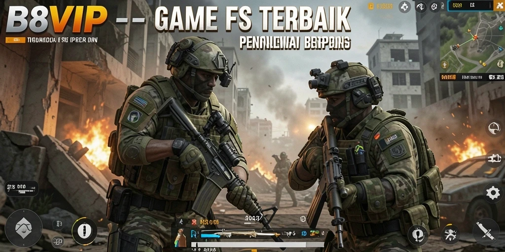 Screenshot gameplay B8VIP menampilkan aksi tembak-menembak yang mendebarkan.