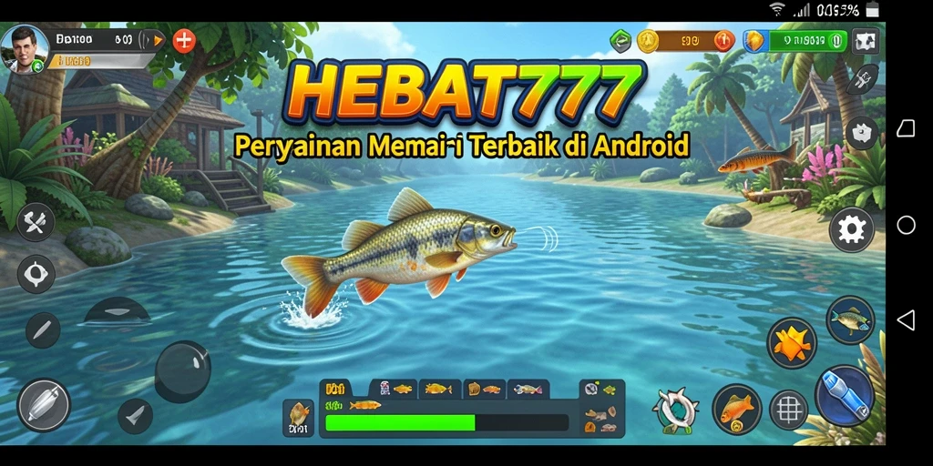 Screenshot gameplay HEBAT777 menampilkan aksi memancing yang seru.