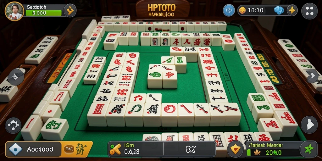 Tampilan gameplay HPTOTO yang menarik dengan desain Mahjong yang cantik.