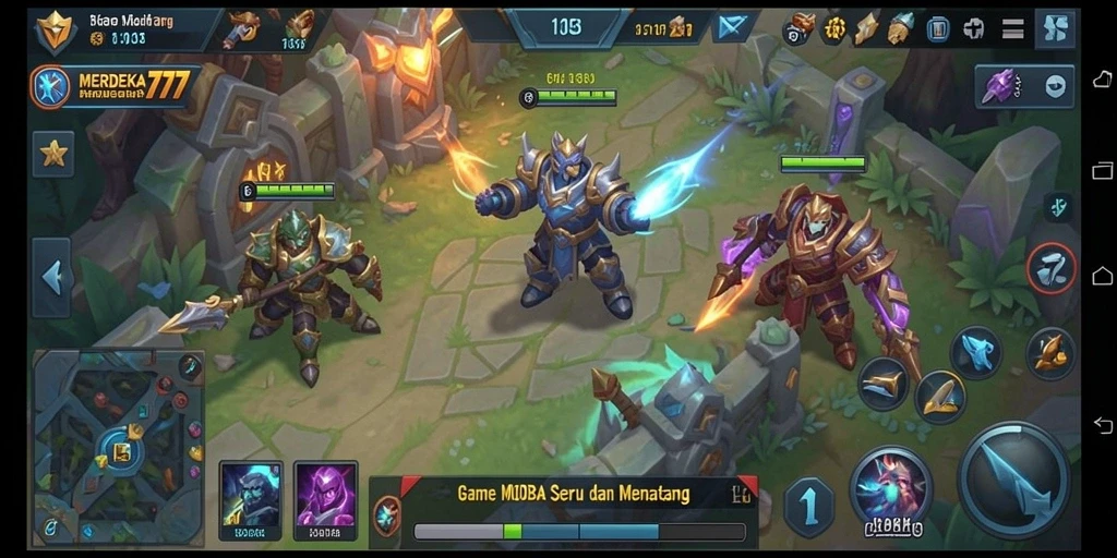 Screenshot gameplay <strong>MERDEKA777</strong> yang menampilkan pertempuran tim yang seru.