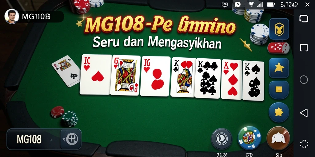 Tangkapan layar gameplay seru dari MG108, menampilkan pertandingan domino.