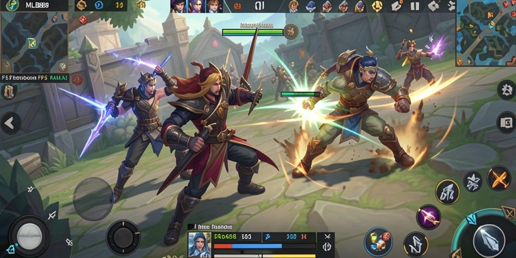 Tangkapan layar gameplay mendebarkan dari MLBB8, tunjukkan aksi FPS.