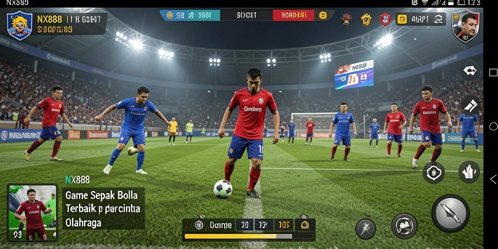 Tampilan gameplay menarik dari NX888, menunjukkan aksi sepak bola yang seru.