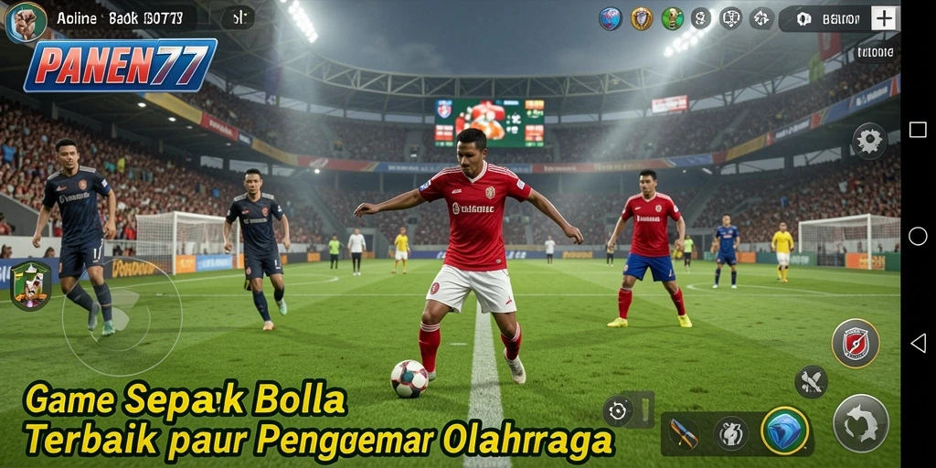 Tangkapan layar utama PANEN77 menunjukkan aksi sepak bola yang mendebarkan.